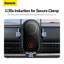 Беспроводное автомобильное зарядное устройство Baseus LightChaser Wireless Charging Electric Car Mount с технологией Qi 15W Черный