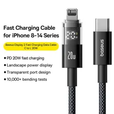 Кабель Baseus Display 2 Series Fast Charging Data Cable Type-C to Lightning PD 20W 1m Чорний
