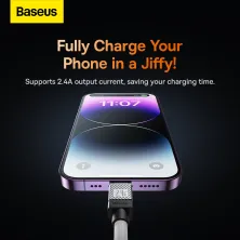 Кабель Baseus CoolPlay Series Fast Charging Cable USB to Lightning 2.4A 2m Білий