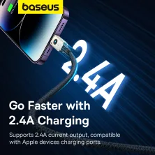 Кабель Baseus Unbreakable Series Fast Charging Data Cable USB to Lightning 2.4A 1m Сірий