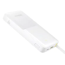 УМБ Baseus Bipow 2 with USB-C Cable 10000mAh 20W с технологией QC3.0+PD3.0 и Type-C кабелем 20W Белый