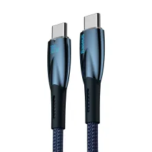 Кабель Baseus Glimmer Series Fast Charging Data Cable Type-C to Type-C 100W 20V 5A 1m Синій