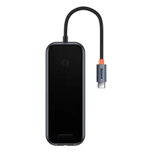 USB-хаб Baseus 6in1 AcmeJoy 6-Port Type-C HUB Adapter Type-C to USB3.0*2, USB2.0*1, Type-C*1, 4KHDMI, RJ45 Сірий