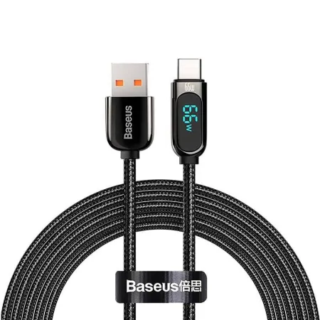 Кабель Baseus Display Series Fast Charging Data Cable USB to Type-C 66W 11V 6A 2m Чорний