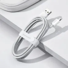 Кабель Baseus Simple Wisdom Series Fast Charging Data Cable USB to Micro USB 2.1A 1.5m Набор 2 шт Белый