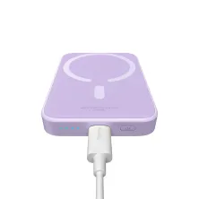 УМБ Baseus Magnetic Wireless 2in1 6000mAh 20W 2.4A QC3.0+PD3.0 з Бездротовою зарядкою Qi 15W Фіолетовий