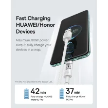 Кабель Baseus Gem Series Fast Charging Data Cable USB to Type-C 100W 20V 5A 2m Білий