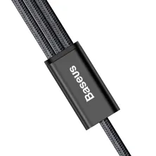 Кабель Baseus Rapid Series Cable 3-in-1 Fast Charging Data Cable USB to Lightning+Type-C+MicroUSB 3А 1.2m Чорний