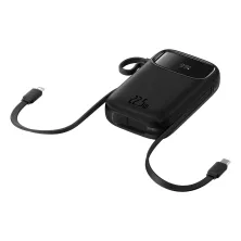УМБ Baseus Qpow2 Dual-Cable 20000mAh 22.5W 2.4A з технологією QC3.0+PD3.0 та iP 20W+Type-C 22.5W кабелем Чорний