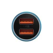Автомобильное зарядное устройство Baseus Golden Contactor Max Dual Fast Charger Car Charger 60W 2USB Голубой
