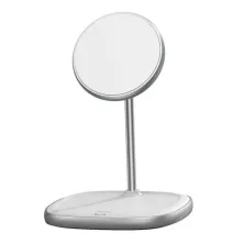Бездротовий зарядний пристрій Baseus Swan Magnetic з функцією MagSafe і Qi 15W Білий