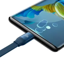 Кабель Baseus Bright Mirror 2 Series Retractable 3-in-1 Fast Charging Data Cable USB to Lightning+Type-C+MicroUSB 66W 1.1m Синий