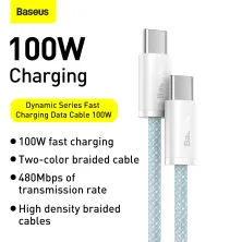 Кабель Baseus Dynamic Series Fast Charging Data Cable Type-C to Type-C 100W 20V 5A 1m Синій