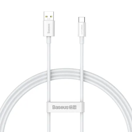 Кабель Baseus Superior Series Fast Charging Data Cable USB to Type-C 65W SUPERVOOC 1m Білий