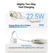 УМБ Baseus EnerFill FC21 Qpow 3 Ultra 10000mAh 22.5W з технологією QC3.0+PD3.0 + Кабель Type-C to Lightning Сріблястий