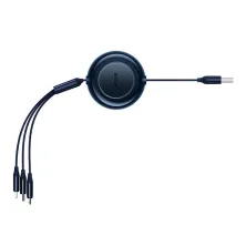 Кабель Baseus Bright Mirror 2 Series Retractable 3-in-1 Fast Charging Data Cable USB to Lightning+Type-C+MicroUSB 3.5А 1.1m Синий