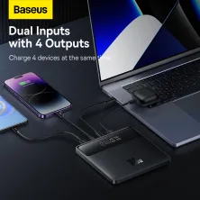 УМБ Baseus Blade Power Digital Display HD Edition 20000mAh 100W 6A с технологией QC3.0+PD3.0 + кабель Type-C to Type-C 100W 20V/5A 1м Черный