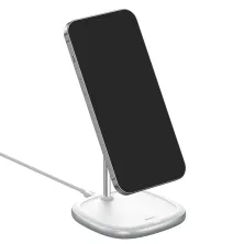Бездротовий зарядний пристрій Baseus Swan Magnetic з функцією MagSafe і Qi 15W Білий