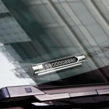 Автовизитка парковочная карта Baseus All Metal Temporary Parking Number Plate версия для двух номеров Серебристый