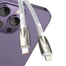Кабель Baseus Glimmer Series Fast Charging Data Cable Type-C to Lightning PD 20W 1m Білий