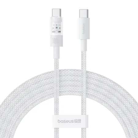 Кабель Baseus Gem Series Fast Charging Data Cable Type-C to Type-C 100W 20V 5A 2m Білий