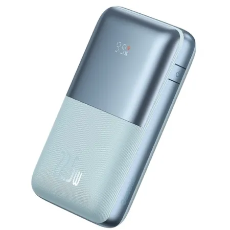 УМБ Baseus Bipow Pro Digital Display 20000mAh 22.5W 5A з технологією QC3.0+PD3.0 2USB+Type-C + Кабель USB to Type-C Блакитний