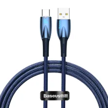 Кабель Baseus Glimmer Series Fast Charging Data Cable USB to Type-C 100W 20V 5A 1m Синий