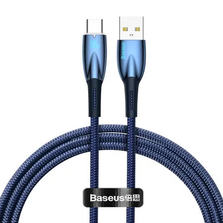 Кабель Baseus Glimmer Series Fast Charging Data Cable USB to Type-C 100W 20V 5A 1m Синий