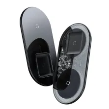 Бездротовий зарядний пристрій Baseus Simple 2in1 For Phone + Pods Pro з технологією Qi 15W 2A Чорний
