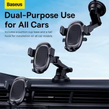 Автодержатель для телефона Baseus UltraControl Pro Series Clamp-Type Car Holder Set на торпедо и в воздуховод Черный