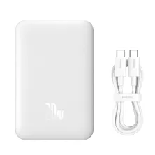 УМБ Baseus Magnetic Mini Wireless Fast Charge 2in1 10000mAh 20W 2.4A QC3.0+PD3.0 с Беспроводной зарядкой Qi 15W Белый