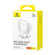 Мережевий зарядний пристрій Baseus GaN5S Fast Charger 1C PD3.0 20W Type-C 3A Білий