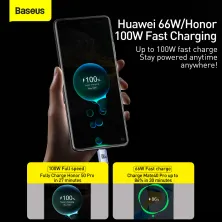 Кабель Baseus Crystal Shine Series Fast Charging Data Cable USB to Type-C 100W 20V 5A 2m Фіолетовий