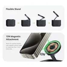 USB-хаб з Бездротовою зарядкою Baseus 7in1 MagPro Series 2 7-Port Type-C HUB Adapter Type-C to USB3.2*2, Type-C3.2*1, Type-C(PD)*1, 4KHDMI, SD/TF 3.0 Чорний