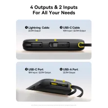 УМБ Baseus EnerFill FC31 Qpow3 Dual-Cable 20000mAh 22.5W с технологией QC3.0+PD3.0 и iP 20W+Type-C 22.5W кабелем Черный