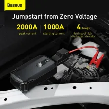 Пускозарядний пристрій Бустер Baseus MAX Car Jamp Starter Super Energy 3in1 12V 20000mAh 2000A з функцією Павербанка 5V/3A та LED фонарика Чорний