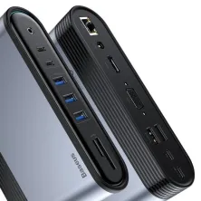 USB-хаб Baseus 16in1 Working Station Multifunctional HUB Adapter Type-C to USB3.0*3, USB2.0*2, SD, microSD, Type-C*2, 4KHDMI, VGA, AUX, RG45 Сірий