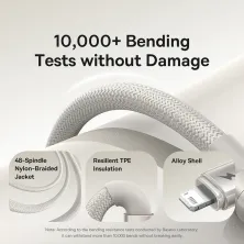 Кабель Baseus Titanium Alloy Series Fast Charging Data Cable USB to Lightning 2.4A 1m Сірий