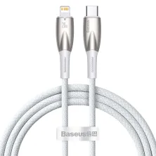 Кабель Baseus Glimmer Series Fast Charging Data Cable Type-C to Lightning PD 20W 1m Білий