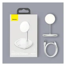 Бездротовий зарядний пристрій Baseus Swan Magnetic з функцією MagSafe і Qi 15W Білий