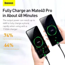 Кабель Baseus Flash Series 2 3-in-1 Fast Charging Data Cable USB to Lightning+Type-C+MicroUSB 66W 1.2m Черный