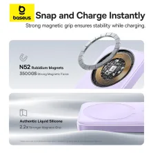 УМБ Baseus EnerFill FM11 Ultra-Mini Magnetic 2in1 10000mAh 22.5W 3A QC3.0+PD3.0 з Бездротовою зарядкою Qi 15W Фіолетовий