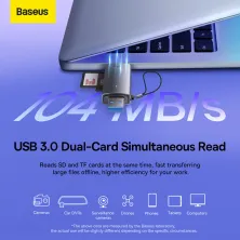 Кардрідер Baseus Lite Card Card Reader USB/Type-C, SD/TF Cards Сірий