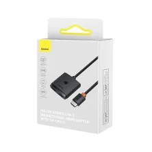 HDMI Світч розгалужувач Baseus AirJoy 2in1 Bidirectional HDMI to 4KHDMI*2 Switch кабель 1м Чорний