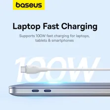 Кабель Baseus Pudding Series Fast Charging Data Cable Type-C to Type-C 100W 20V 5A 2m Білий
