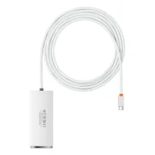USB-хаб Baseus 4in1 Lite Series 4-Port Type-C HUB Adapter Type-C to USB3.0*4 кабель 2м Білий