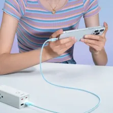Кабель Baseus Explorer Series with Smart Temperature Control Fast Charging Data Cable USB to Lightning 2.4A 1m Блакитний