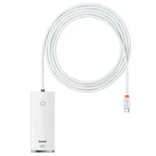 USB-хаб Baseus 4in1 Lite Series 4-Port Type-C HUB Adapter Type-C to USB3.0*4 кабель 2м Білий