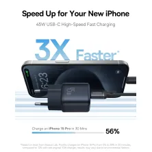 Мережевий зарядний пристрій Baseus PicoGo GaN6 Pro Fast Charger 1C PD3.0 45W Type-C 3A Чорний