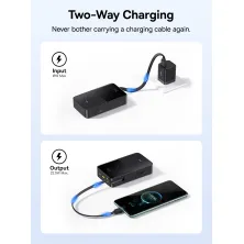 УМБ Baseus EnerFill FC51 Bipow2 Pro 20000mAh 22.5W 2.4A з технологією QC3.0+PD3.0 та Type-C кабелем 22.5W Чорний